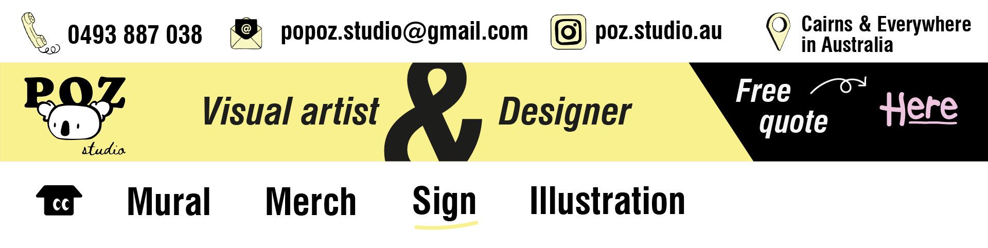 POZ Studio hand-painted signage